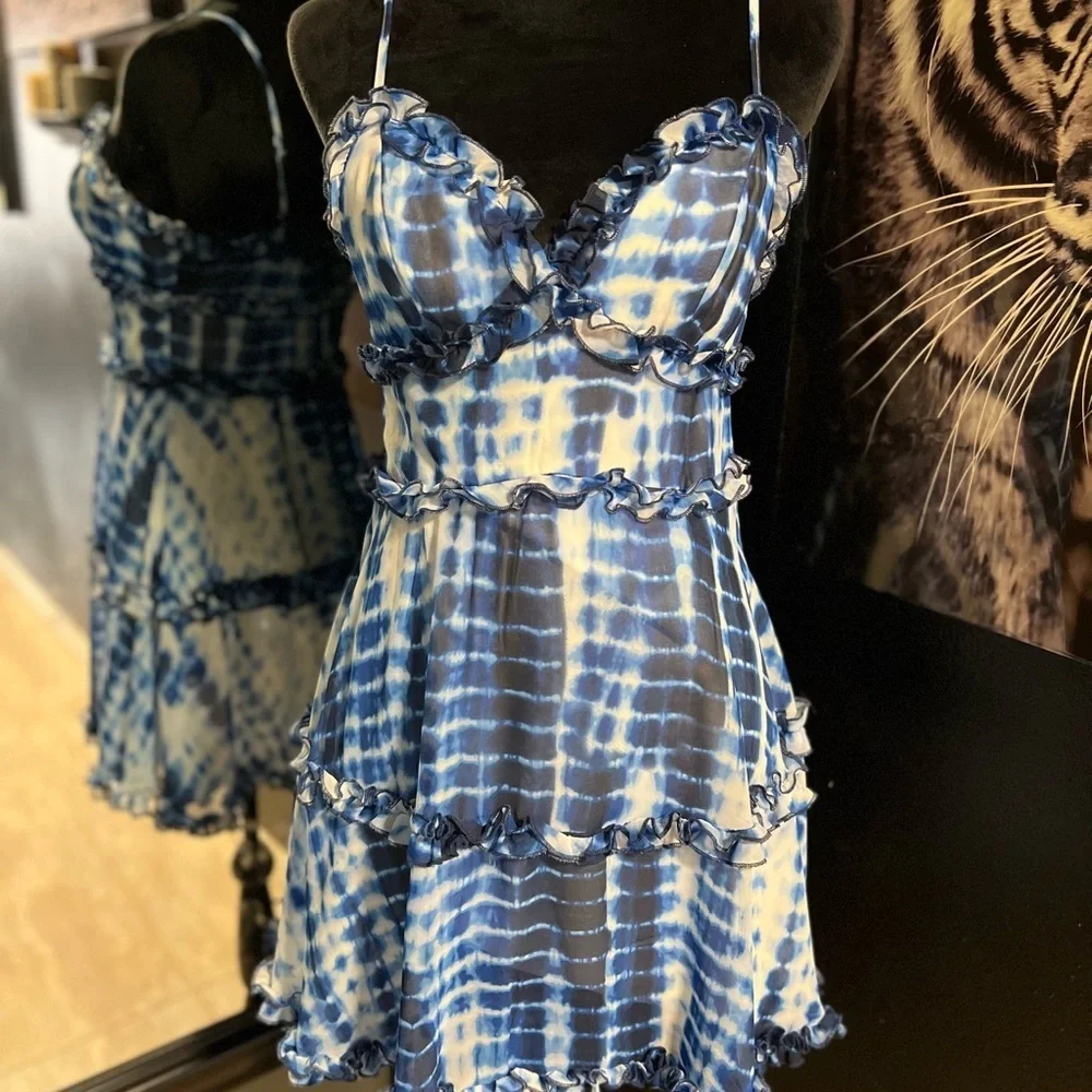 💙💙NWOT- SUPER CUTE TIE DYE SPAGHETTI STRAP DRESS💙💙 SZ 7/8 - Picture 2 of 7